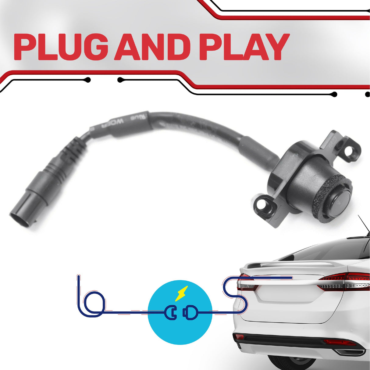 Chrysler 200 Sedan (2012-2017) OEM Replacement Backup Camera OE Part # 68230085AA, 68230085AB, 68230085AC, 68230085AD, 68230085AE, 68230085AF, 68230085AG