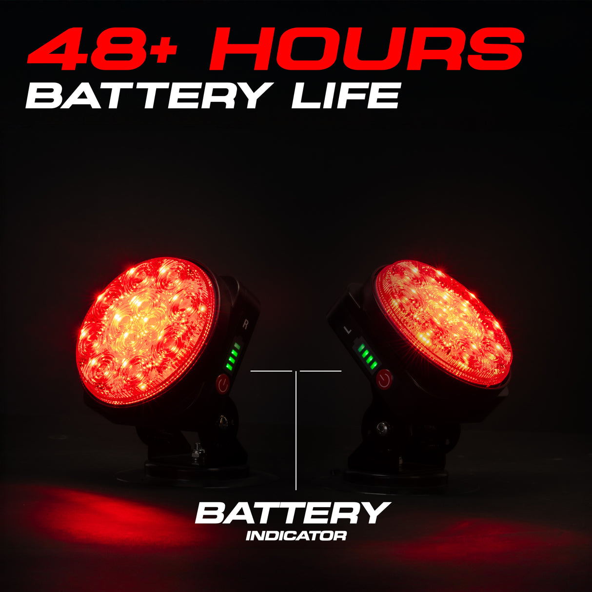 PartsMT Wireless Pivot Tow Lights with Battery | Multi Functional Signal Lights | Sturdy Magnetic Mount | 4 Pin Round Connection | Carrying Bag Included