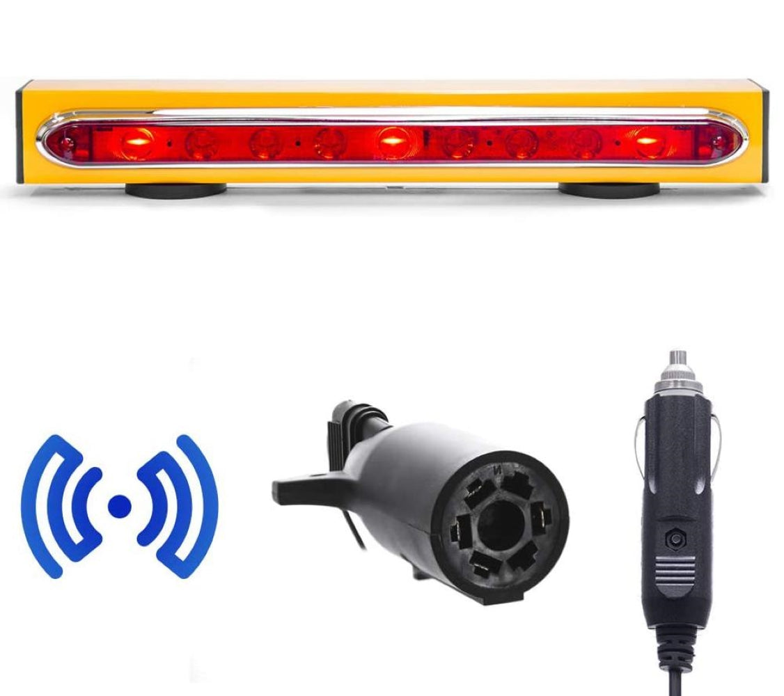 19" Wireless Magnetic Tow Light Bar | 48 Foot Range | Ultra Bright LED | 4 Pin Round, 4 Pin Flat, or 7 Pin RV Hitch Transmitter