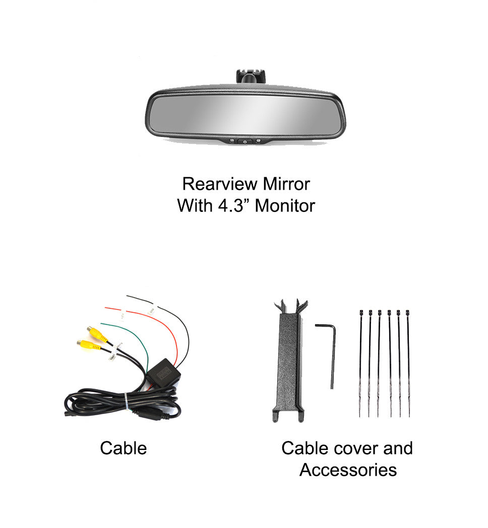 Master Tailgaters Rear View Mirror with 4.3" Auto Adjusting Brightness LCD - Master Tailgaters