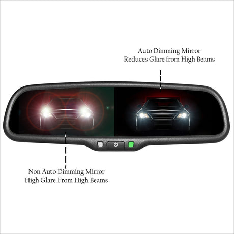 Master Tailgaters Auto Dim + Compass & Temp Rear View Mirror with Ultra Bright 4.3" Auto Adjusting Brightness LCD - Master Tailgaters