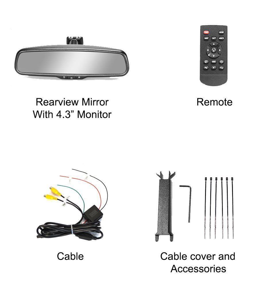 Master Tailgaters OEM Rear View Mirror with 4.3" Auto Adjusting Ultra Bright LCD with DYNAMIC Parking Lines - Master Tailgaters