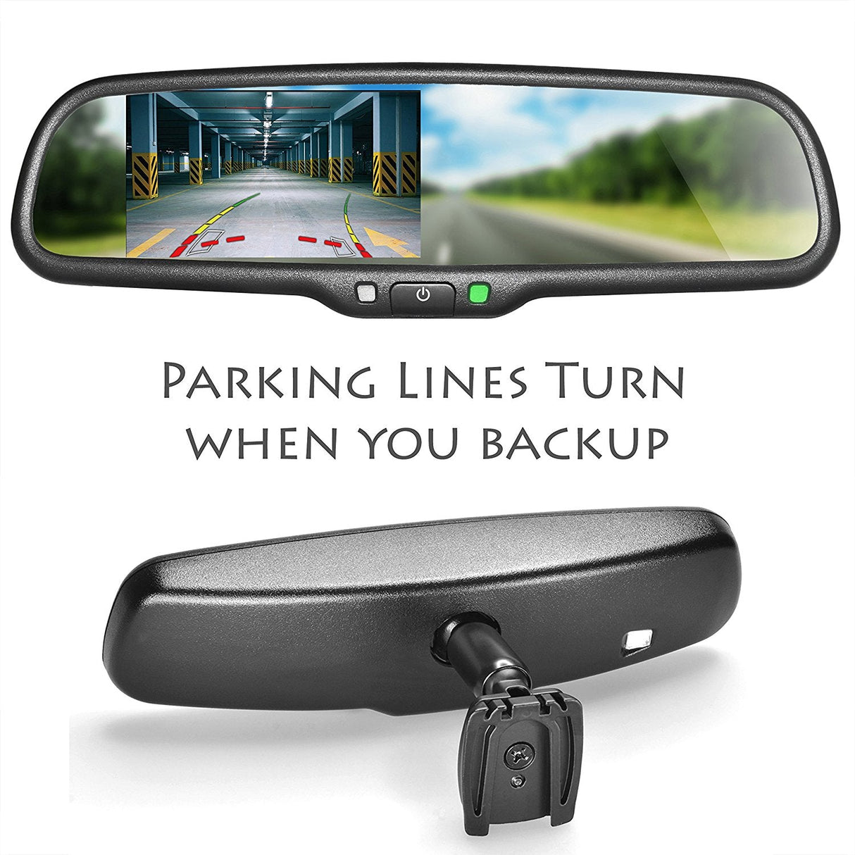 Master Tailgaters OEM Rear View Mirror with 4.3" Auto Adjusting Ultra Bright LCD with DYNAMIC Parking Lines - Master Tailgaters