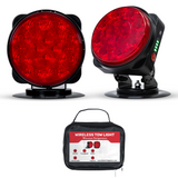 PartsMT Wireless Pivot Tow Lights with Battery | Multi Functional Signal Lights | Sturdy Magnetic Mount | 4 Pin Round, 4 Pin Flat, or 7 Pin with Reverse Connection | Carrying Bag Included