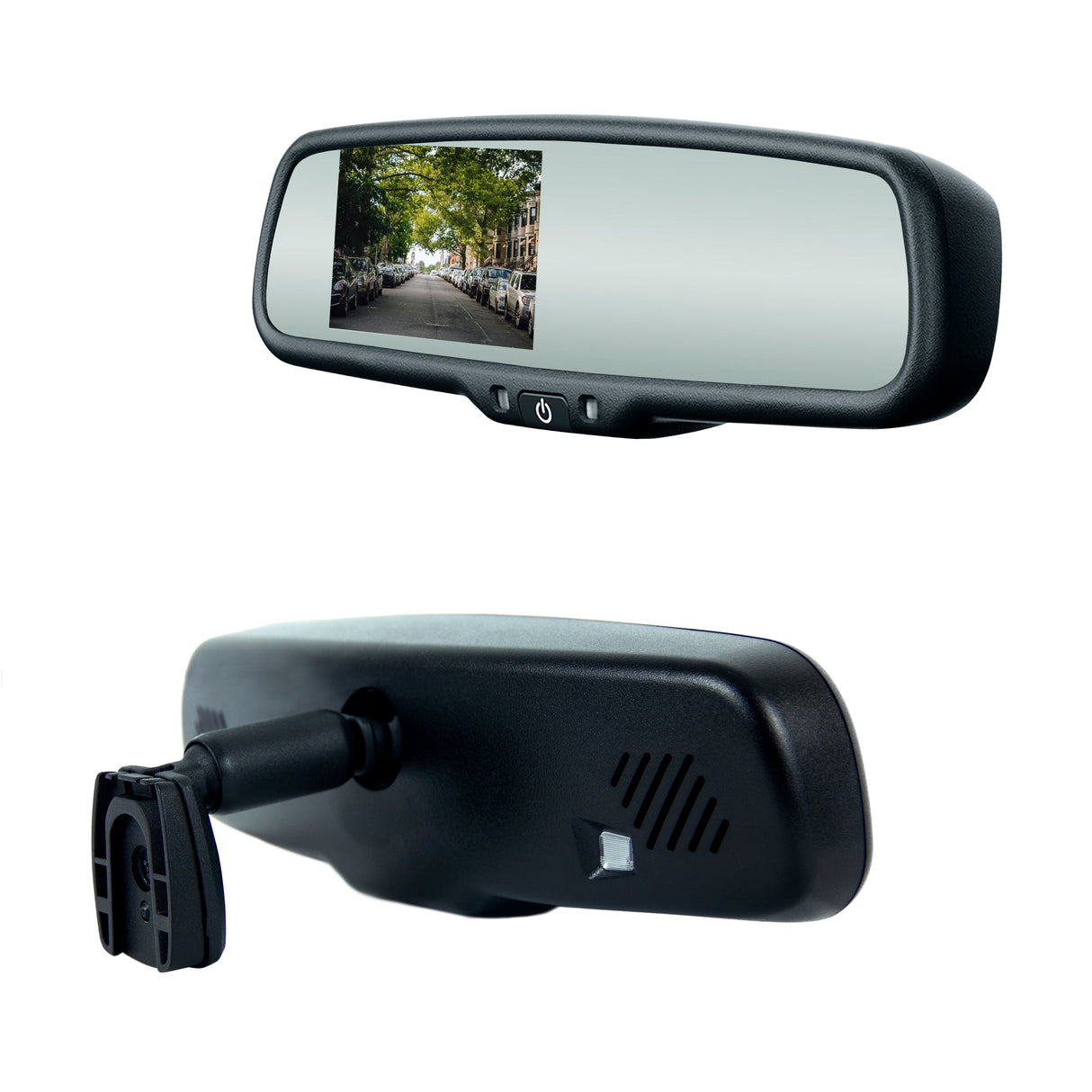 PartsMT 10.5" OEM Rear View Mirror with 4.3" LCD Screen and Wireless Transmitter | Rearview Universal Fit | Auto Adjusting Brightness LCD | Anti Glare | Full Mirror Replacement