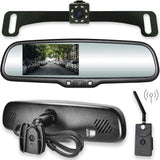 PartsMT 10.5" OEM Rear View Mirror with 4.3" LCD Screen + Wireless Transmitter & 170° LED Backup Camera | Universal Rearview | Auto Adjusting Brightness LCD | Anti Glare | Full Replacement