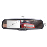 PartsMT 10.6" OEM Rear View Mirror Dash Cam with 4.3" LCD Screen + Superior Night Vision | Rearview Universal Fit | HD DVR | Dual Way Video Recorder | Anti Glare | AHD Backup Camera Included