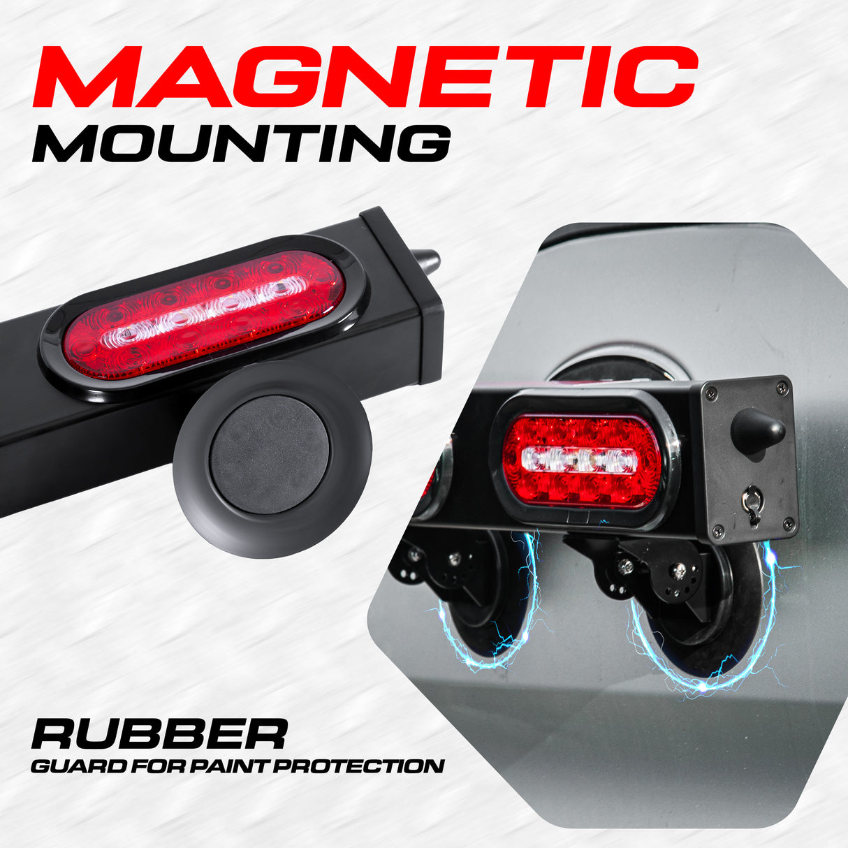 PartsMT 20" Wireless Pivot Tow Double Light Bar | Ultra Bright LED | Multi Functional Signal Lights | Sturdy Magnetic Mount | 7 Blade Round Connection | Reverse Lights Function