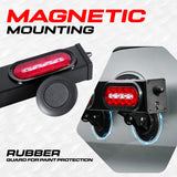 PartsMT 20" Wireless Pivot Tow Double Light Bar | Ultra Bright LED | Multi Functional Signal Lights | Sturdy Magnetic Mount | 7 Blade Round Connection | Reverse Lights Function