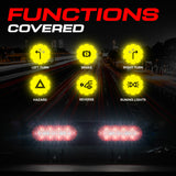 PartsMT 20" Wireless Pivot Tow Double Light Bar | Ultra Bright LED | Multi Functional Signal Lights | Sturdy Magnetic Mount | 7 Blade Round Connection | Reverse Lights Function