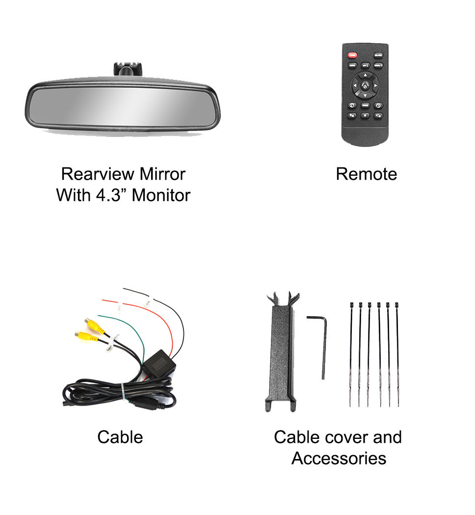 Master Tailgaters Sleek Rear View Mirror with Ultra Bright 4.3" Auto Adjusting Brightness LCD - Universal Fit - Master Tailgaters