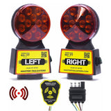 Wireless Trailer Tow Lights - Magnetic Mount - 65 Feet Range - 4 Pin Round, 4 Pin Flat, or 7 Pin with Reverse Connection