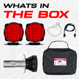 PartsMT Wireless Pivot Tow Lights with Battery | Multi Functional Signal Lights | Sturdy Magnetic Mount | 4 Pin Round Connection | Carrying Bag Included