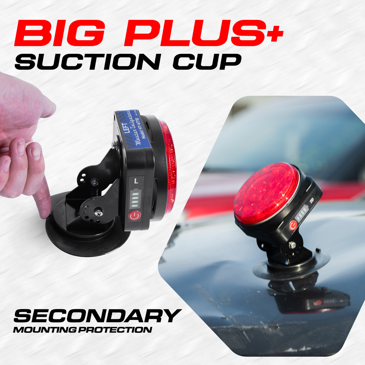 PartsMT Wireless Pivot Tow Lights with Battery | Multi Functional Signal Lights | Sturdy Magnetic Mount | 4 Pin Round Connection | Carrying Bag Included