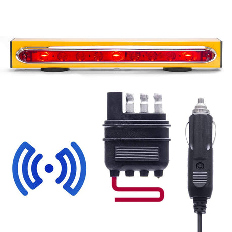 19" Wireless Magnetic Tow Light Bar | 48 Foot Range | Ultra Bright LED | 4 Pin Round, 4 Pin Flat, or 7 Pin RV Hitch Transmitter